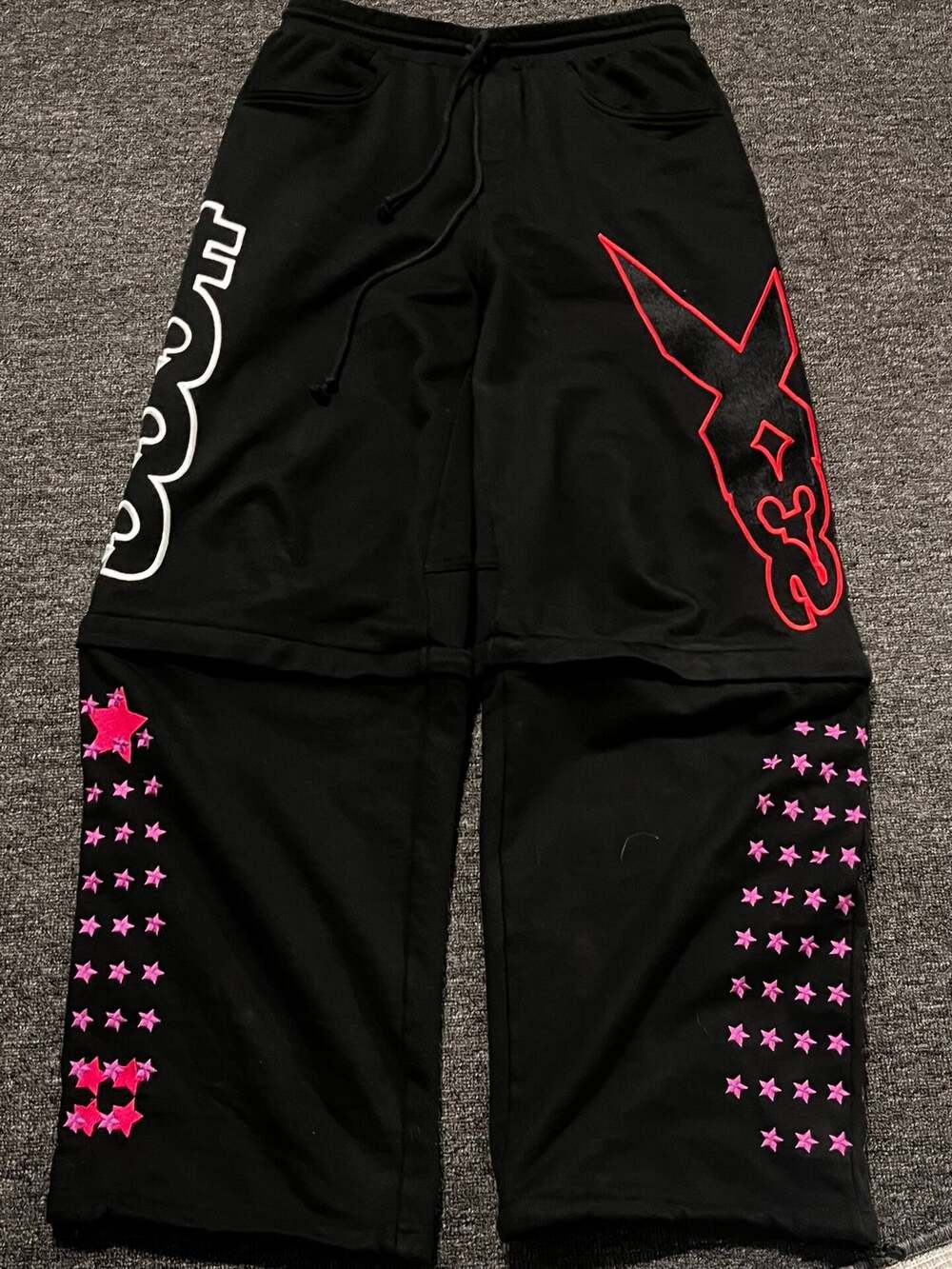 Baggy Wide-Leg Pink Gray Black Sweatpants Sweats
